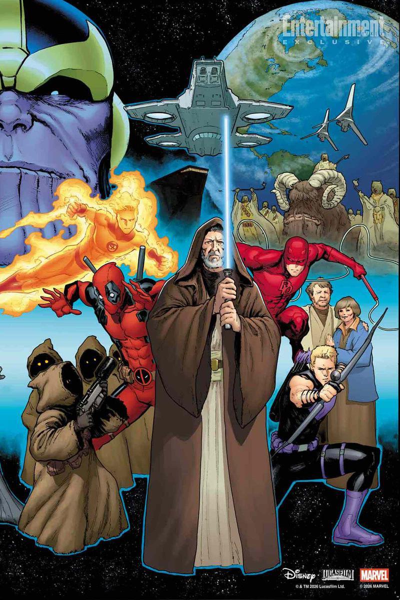 Star Wars and Marvel characters.