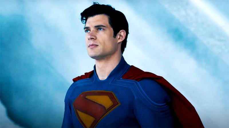 David Corenswet as Superman in his suit in Superman 2025