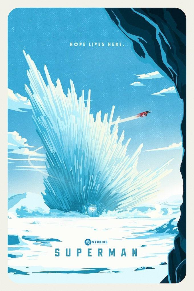 New poster for 2025 Superman movie directed by James Gunn.