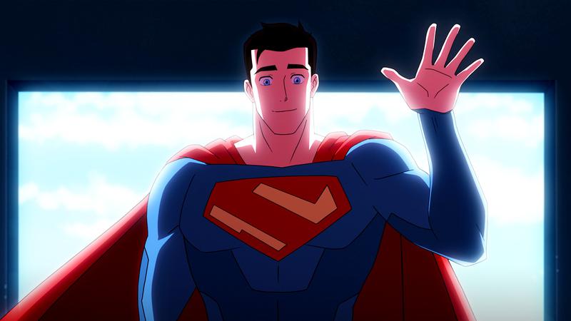Superman waving at the camera in My Adventures With Superman