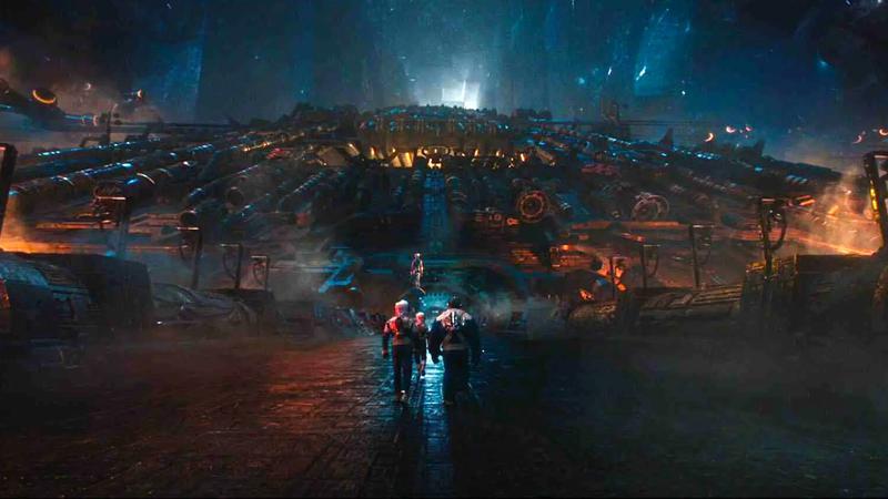 The Fantastic Four walking toward the Taa II in The Fantastic Four: First Steps
