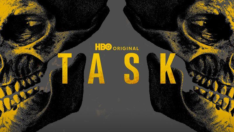 Two skulls with the Task logo between them