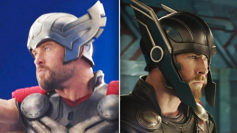 Chris Hemsworth Thor helmet in Avengers Infinity Defense vs Thor Ragnaork.