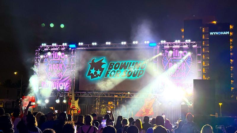 Bowling for Soup playing at Thrilljoy's Rock the Block party at SDCC 2026.