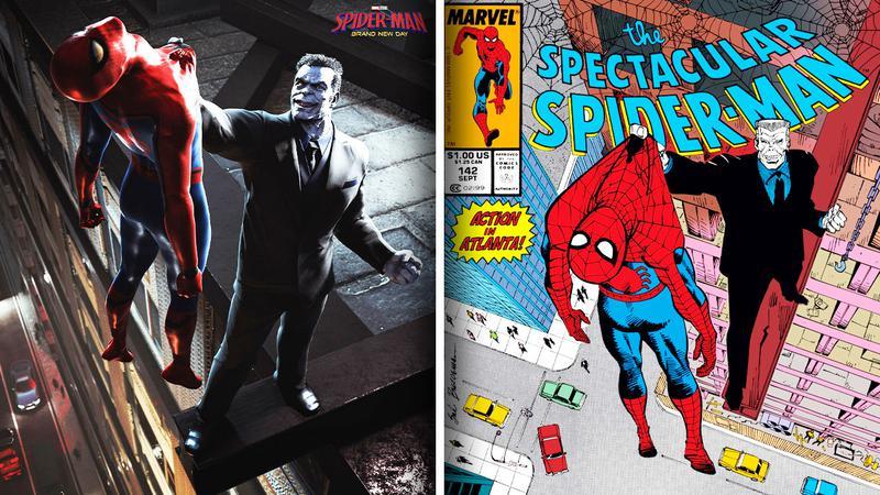 Tombstone Spider-Man Brand New Day concept art vs comic cover.