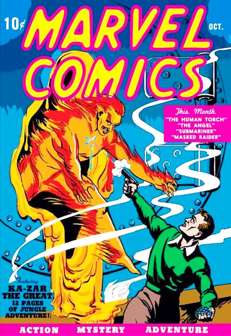 Human Torch first appearance, Marvel Comics #1.