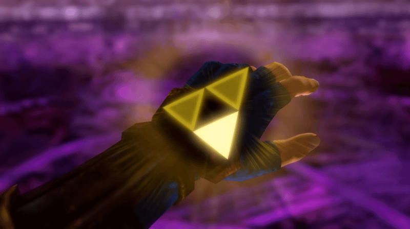 The Triforce on Link's hand in The Legend of Zelda: Skyward Sword