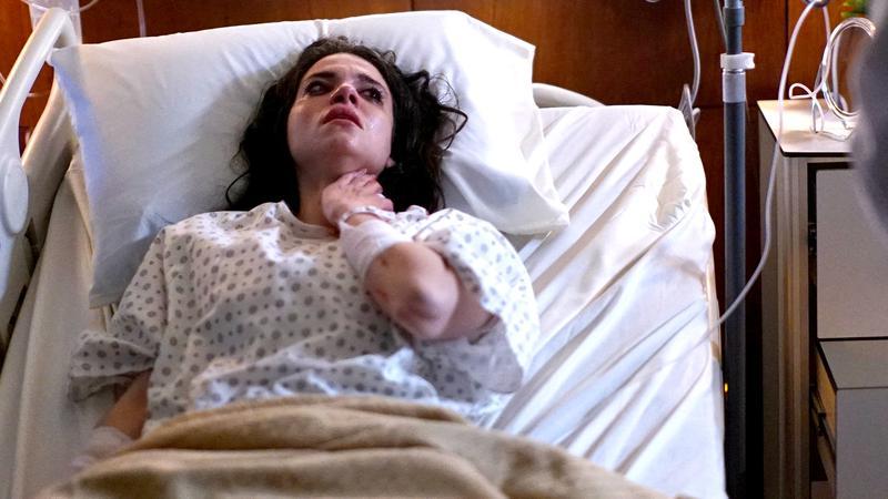 Lauren LaVera as Paloma in a hospital bed in Twisted.