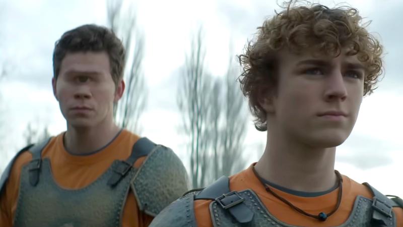 Cyclops and Percy before a big battle