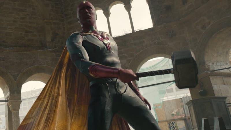 Vision wielding Mjolnir