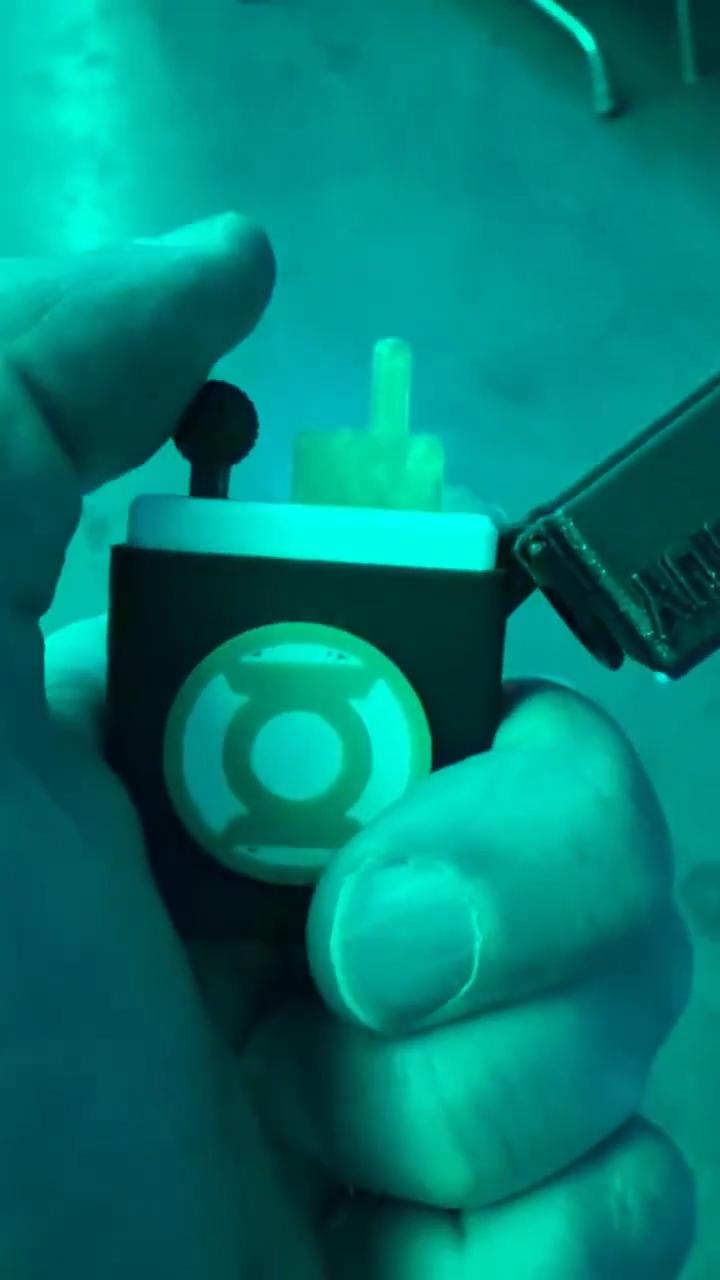 James Gunn showing off Guy Gardner's lighter.