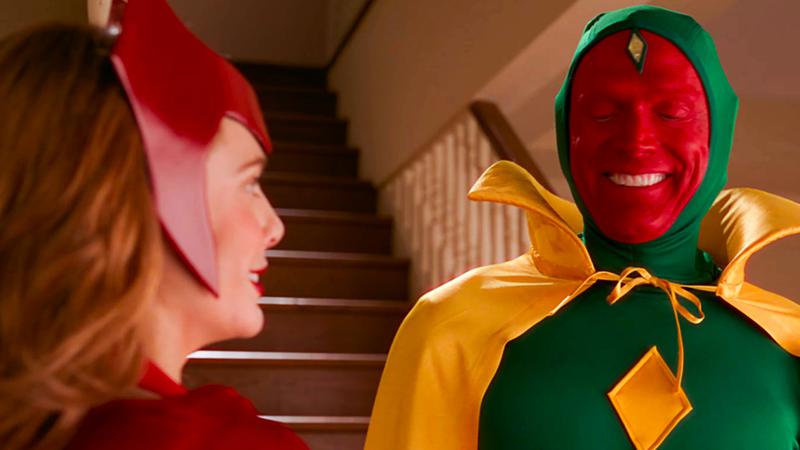 Wanda and Vision dressed for Halloween.