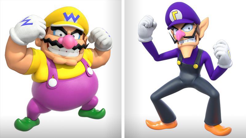 Wario and Waluigi flexing.