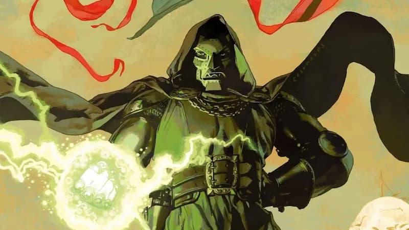 Doctor Doom channeling and energy blast into his fits.
