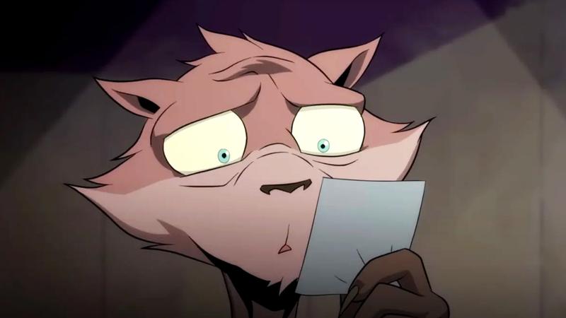Weasel looking at a piece of paper in Creature Commandos