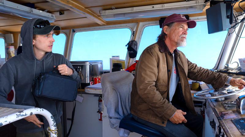Austin Abrams' Jay and Josh Brolin's Mit in Whalefall.