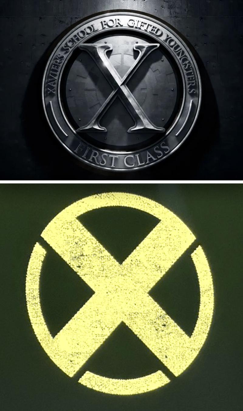 X-Men First Class logo vs. X-Men MCU Reboot logo.