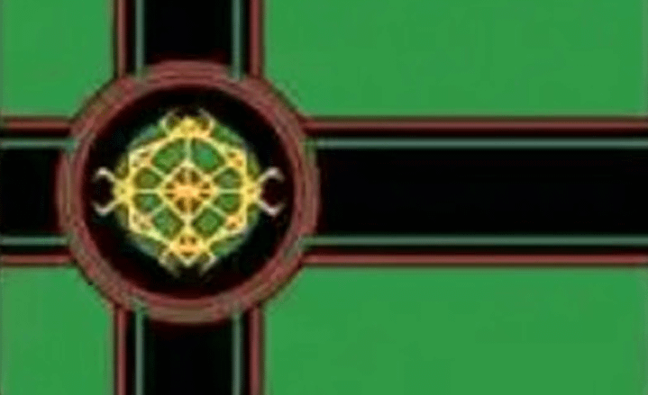Doctor Doom's logo and the Latveria flag in Avengers: Doomsday.
