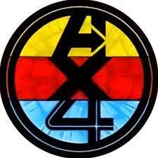 The Avengers, X-Men, and Fantastic Four crossover logo.