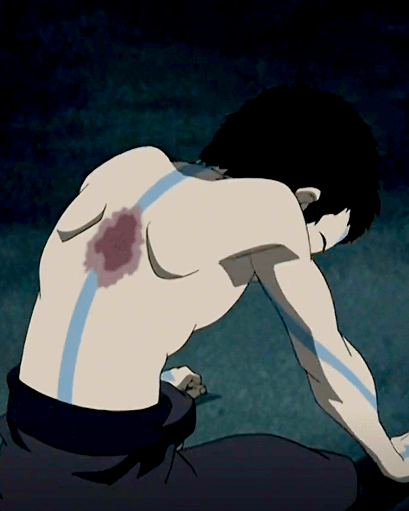 Aang with the scar from Azula.