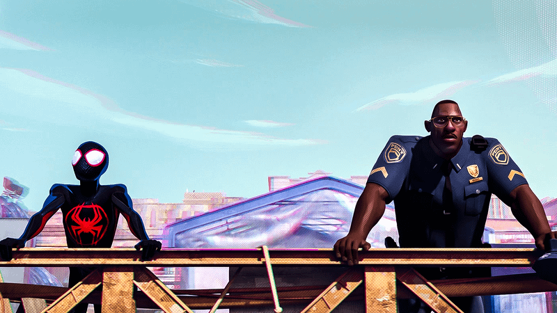 Spider-Man and Miles' dad Jefferson Davis.