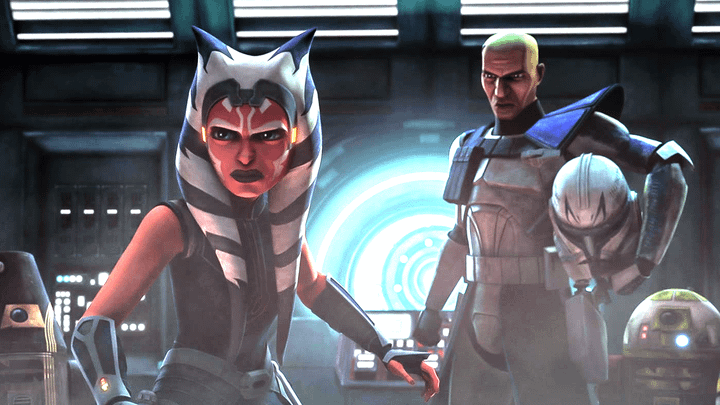 Ahsoka Tano and Captain Rex in The Clone Wars.
