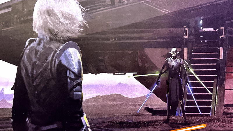 Shin Hat and Huyang face off in new Ahsoka art.