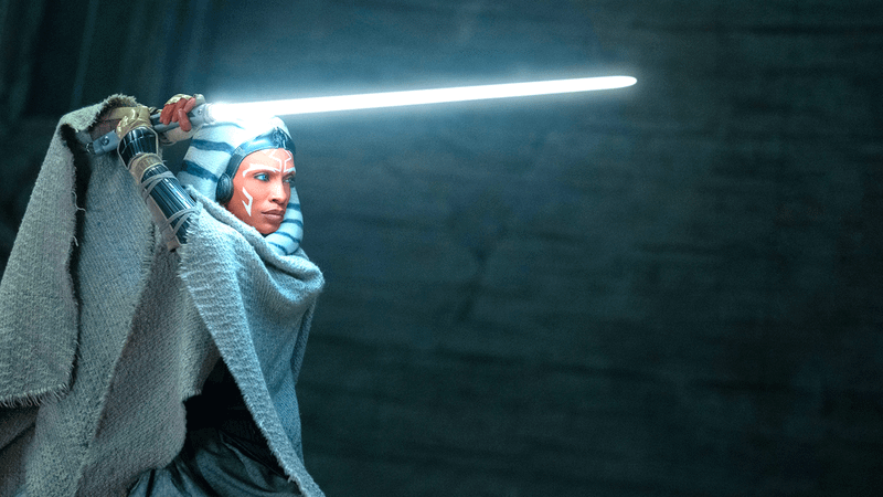 Ahsoka Tano with her lightsaber drawn in Ahsoka Season 2.