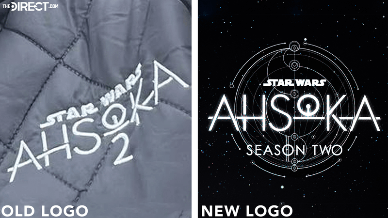 Behind the scenes Ahsoka Season 2 logo compared to the final version.