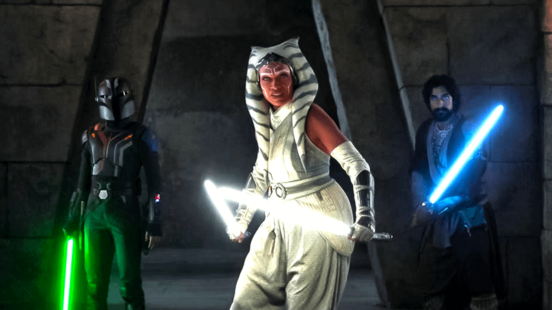 Sabine Wren, Ahsoka Tano, and Ezra Bridger in 'Ahsoka' Season 1.