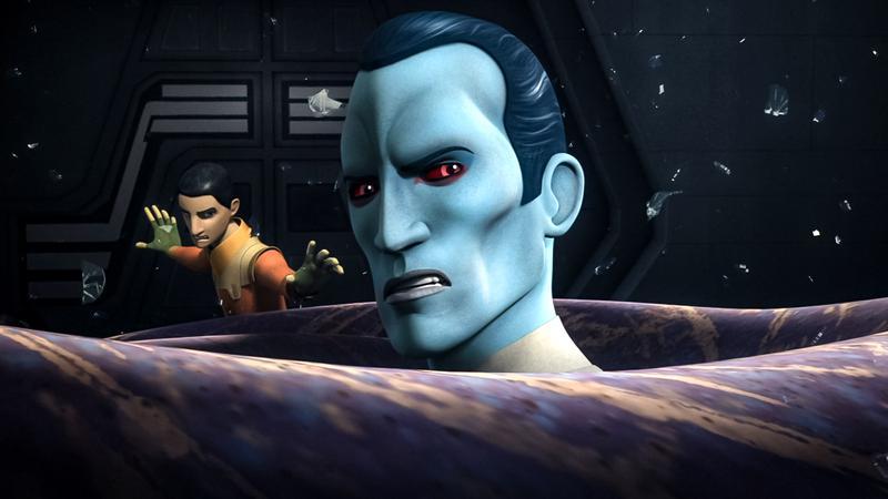 Ezra Bridger and Thrawn in the Star Wars Rebels finale.