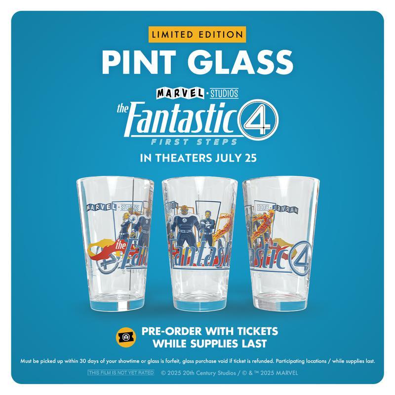 Alamo Drafthouse limited edition pint glass for Fantastic Four: First Steps