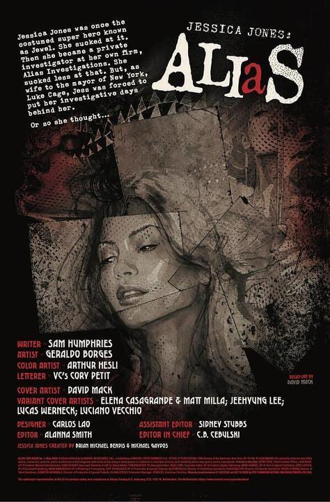 An interior preview page for Jessica Jones: Alias issue 1.