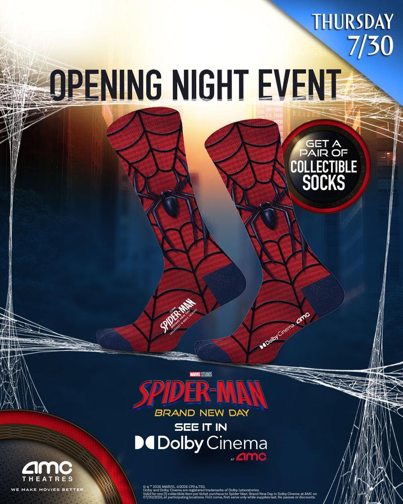 AMC's pair of collectible Spider-Man socks.