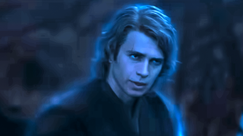 Anakin Skywalker as a Force ghost.