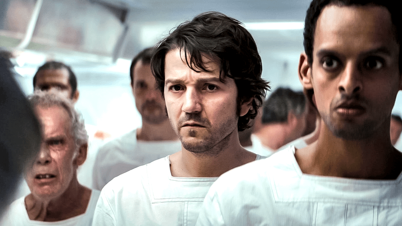 Diego Luna as Cassian Andor in his prison outfit in Andor.