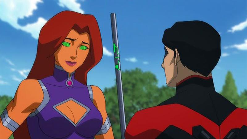 Popular DC characters Starfire alongside Nightwing.