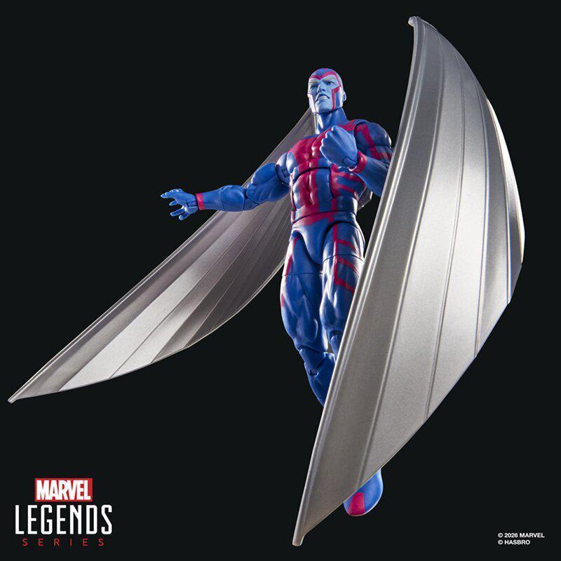 The Archangel figure with his large silver wings on.