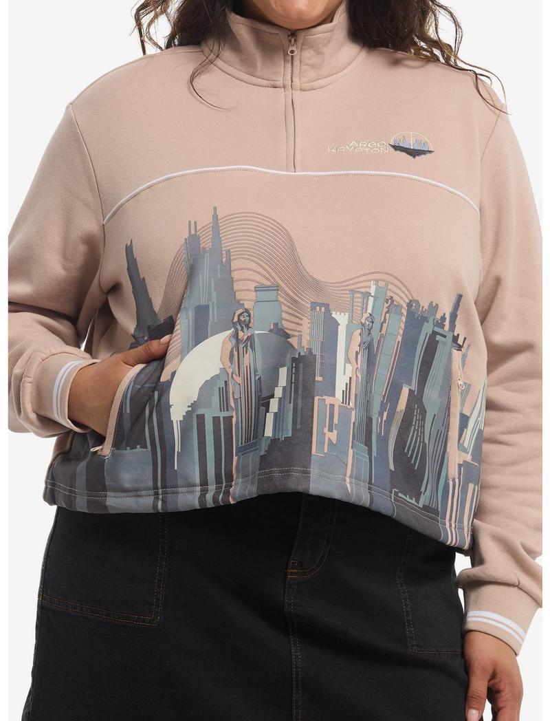 pullover jacket showing Krypton from 'Supergirl.'