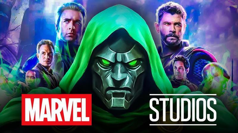 Avengers image behind Doctor Doom, Marvel Studios