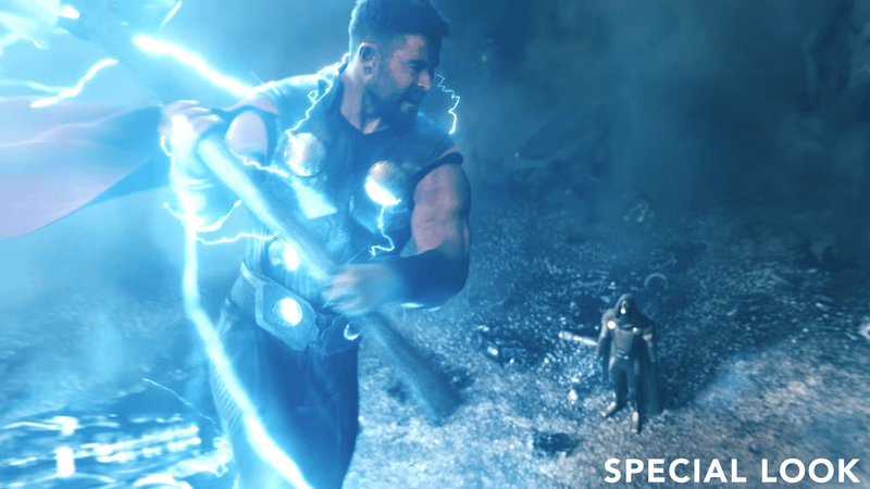 Thor ready to strike Doom in the Doomsday Special Look.