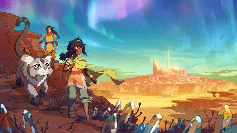 Pavi and Jae in Avatar: Seven Havens artwork.