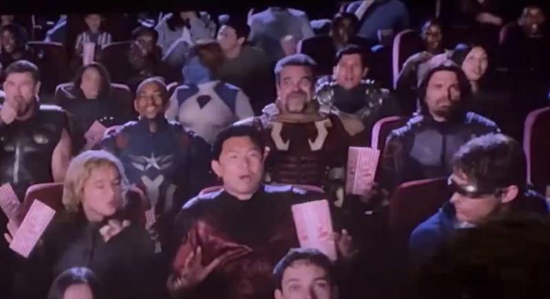 Red Guardian sitting between Captain America and Bucky Barnes.
