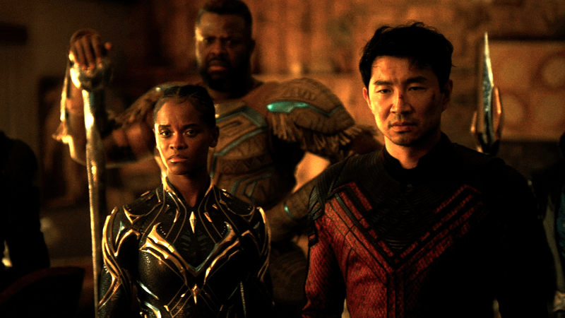 Letitia Wright as Shuri, Winston Duke as M'Baku, Simu Liu as Shang-Chi in 'Avengers: Doomsday.'