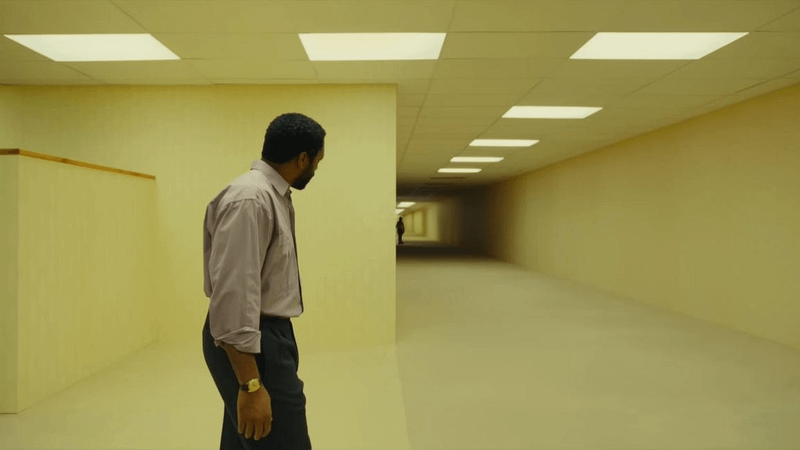 Clark explores the Backrooms in Backrooms movie.