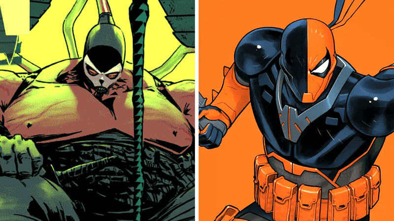 Bane and Deathstroke in DC comcis.