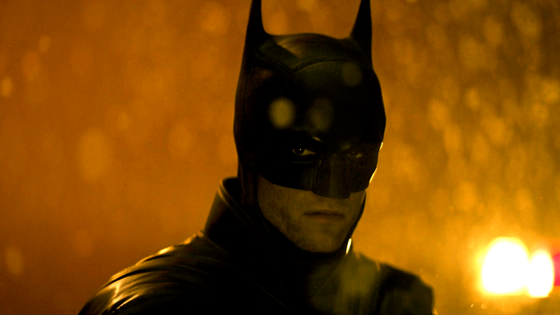 Robert Pattinson suited as Batman in The Batman Part 2.