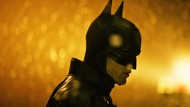 Robert Pattinson in The Batman Part 2 suit from side angle.