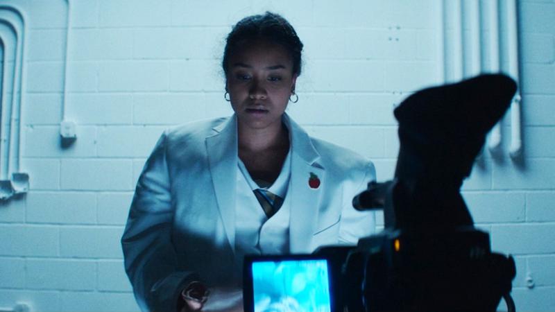 Genneya Walton as BB Urich in fake Kingpin outfit in 'Daredevil: Born Again'.