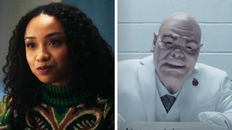 Genneya Walton as BB Urich next to fake Kingpin in 'Daredevil: Born Again'.